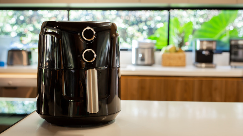 electric air fryer view in the kitchen