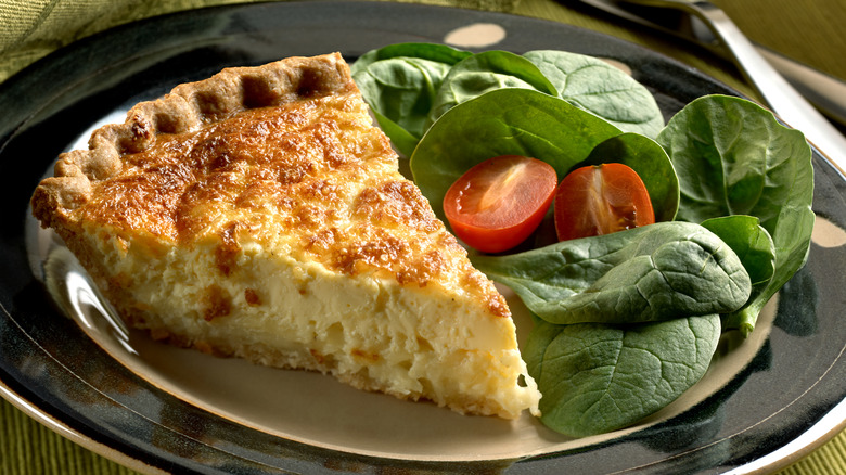 quiche with side salad