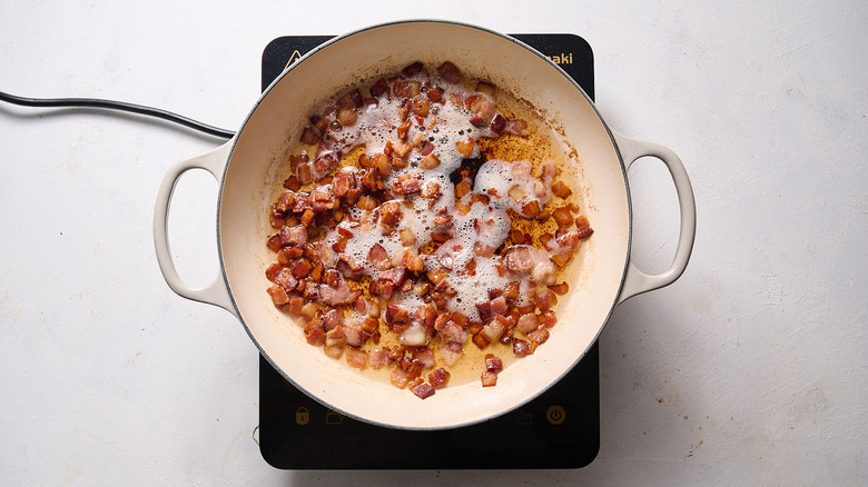 crispy bacon in skillet