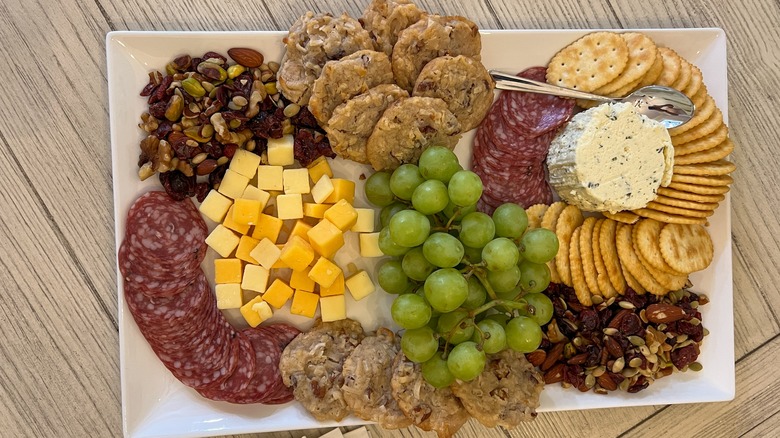 charcuterie board set with cookies