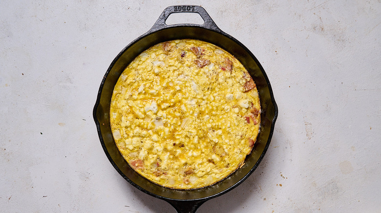 baked frittata in skillet