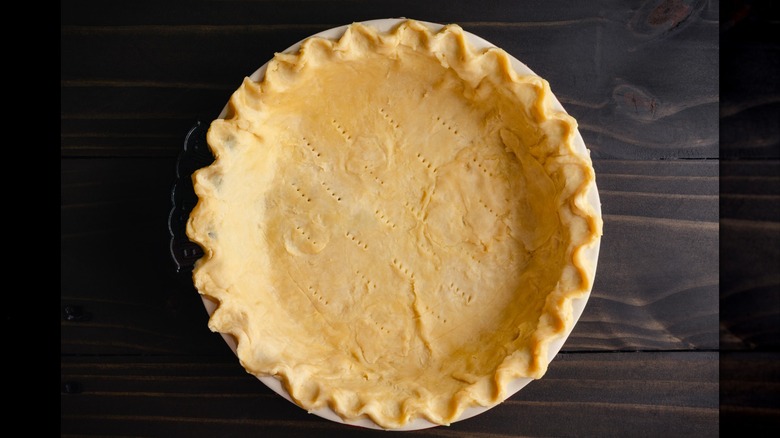 Pie crust on table