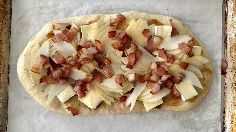 Flatbread topped with bacon