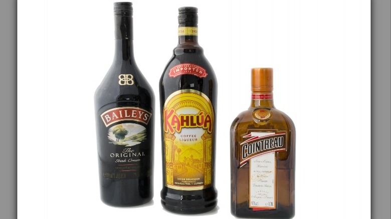 Bottles baileys Kahlua cointreau