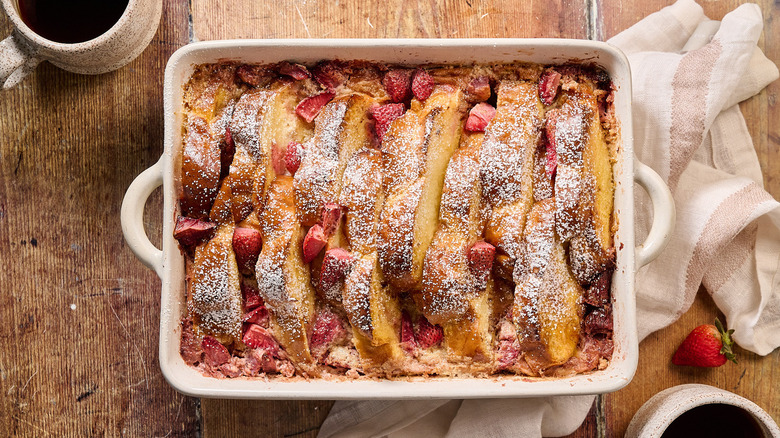 French toast in casserole dish