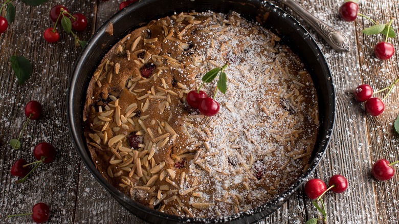 cherry tart in springform pan