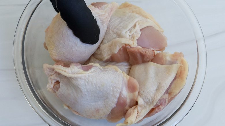 chicken thighs in bowl