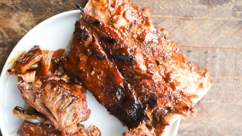 Plate of sticky ribs