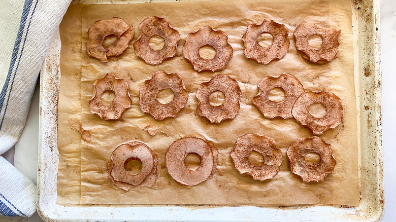 cooked slices on baking sheet