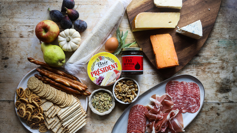 Ingredients for Halloween cheese board