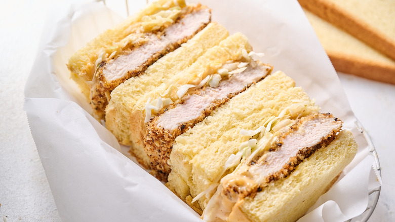 chicken katsu sandwiches in basket