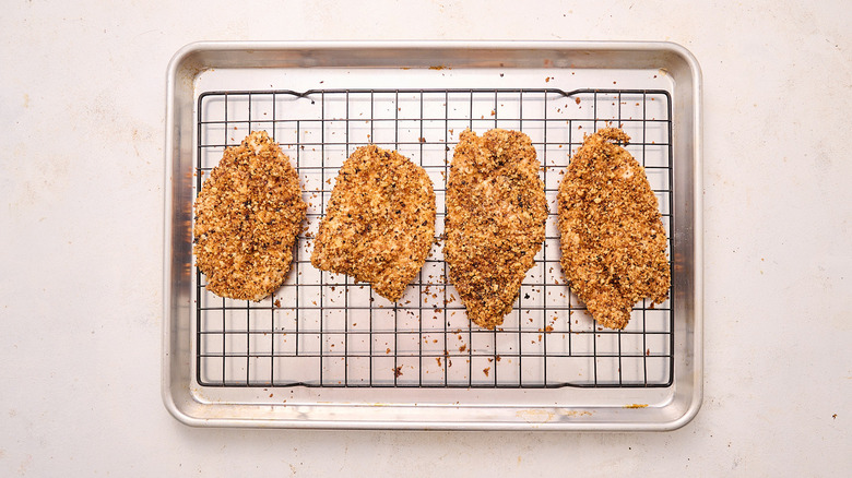 chicken katsu on sheet tray