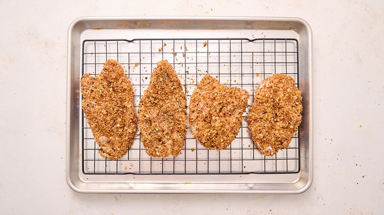 chicken katsu on sheet tray