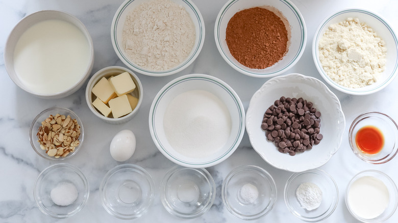 ingredients for baked chocolate donuts