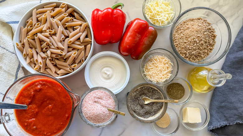 baked red pepper pasta ingredients