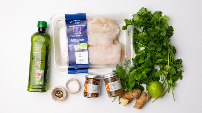 Baked ginger mint cod ingredients