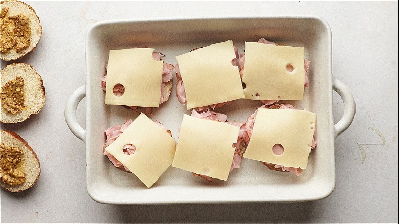 sliders in a baking dish