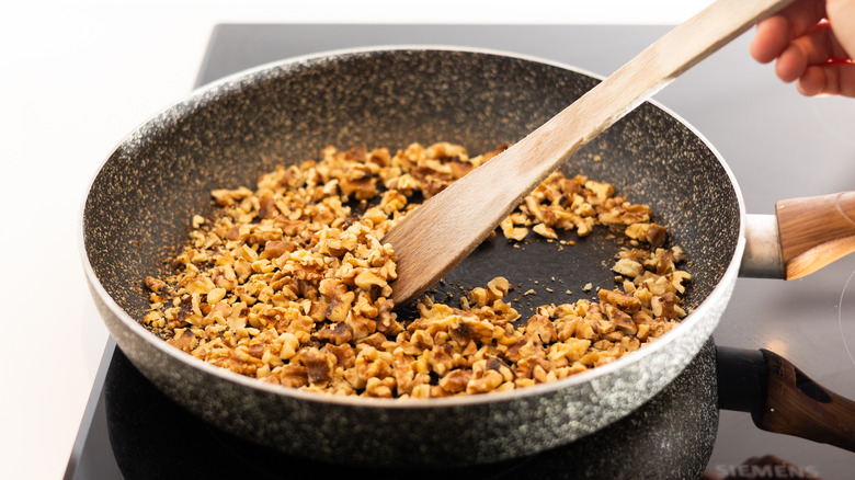 toasting walnuts in pan