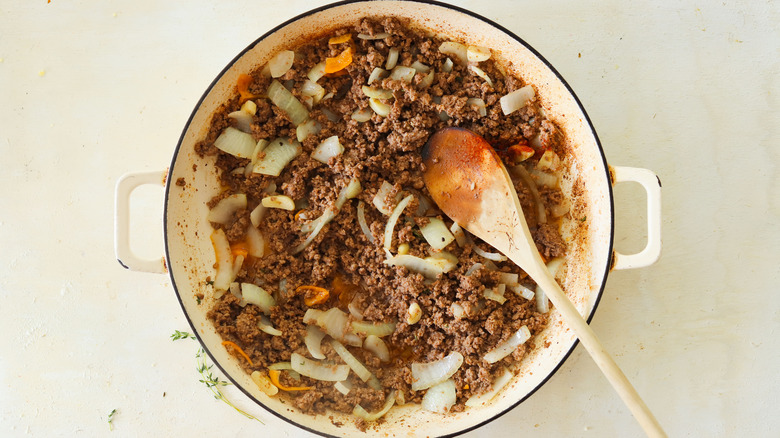 ground beef and onions