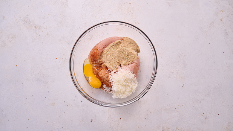 meatball ingredients in bowl