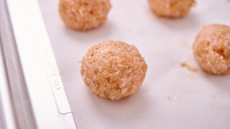 meatballs on sheet tray