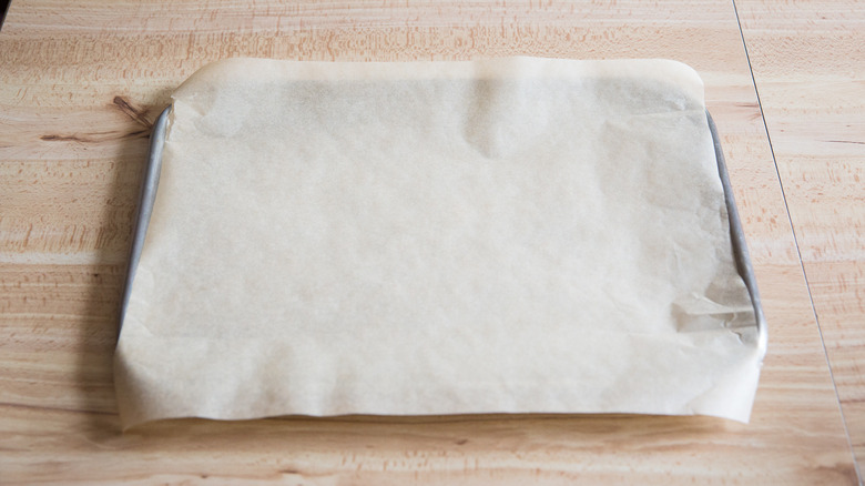 baking sheet lined with parchment