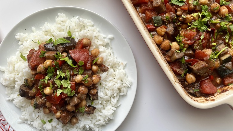 vegetable casserole with white rice