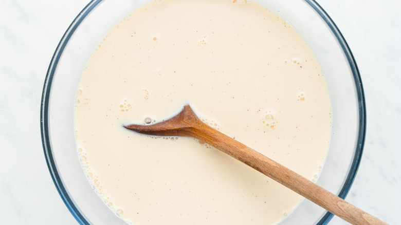 milky mixture in bowl 