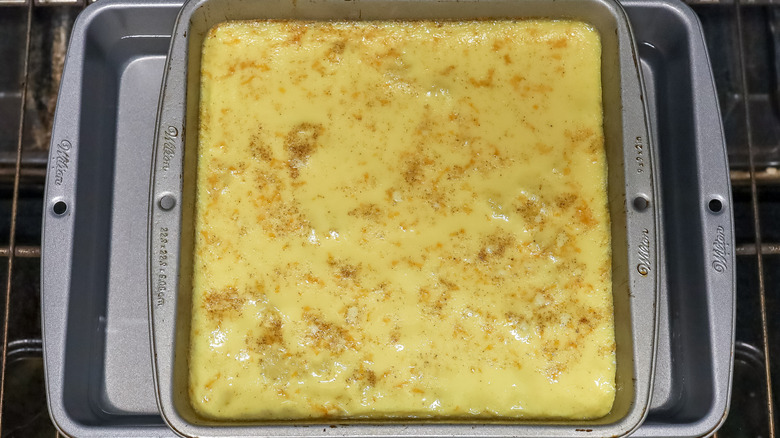 golden baked rice pudding