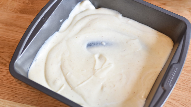 pudding in baking dish