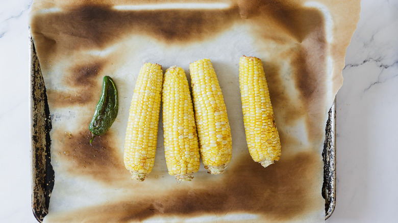 Broiled corn and jalapeno