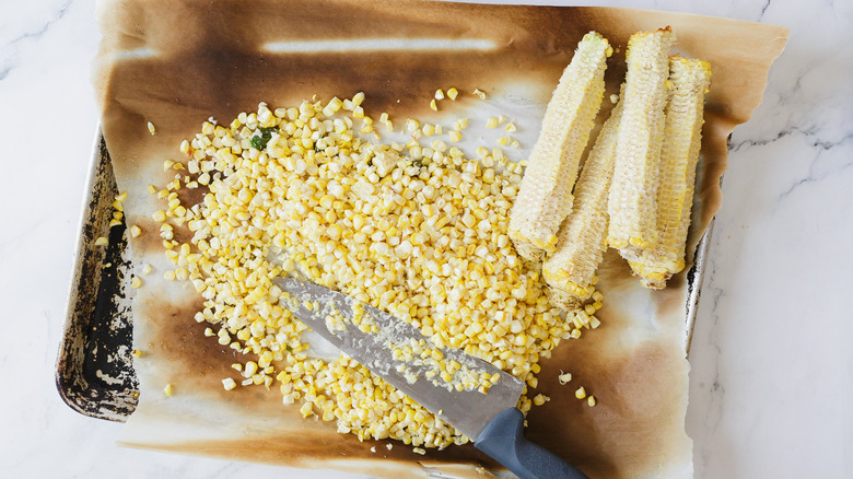 Corn removed from the cob