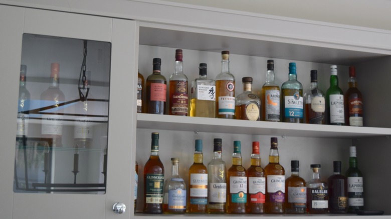 Spirit collection stored upright and away from direct sunlight