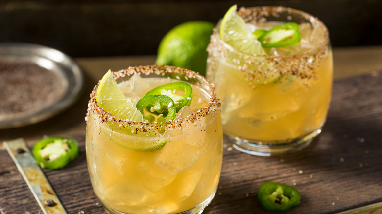 Two spicy margaritas