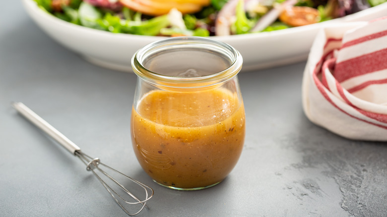 Vinaigrette in glass jar