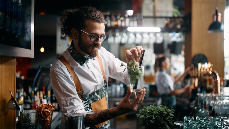 bartender making a drink