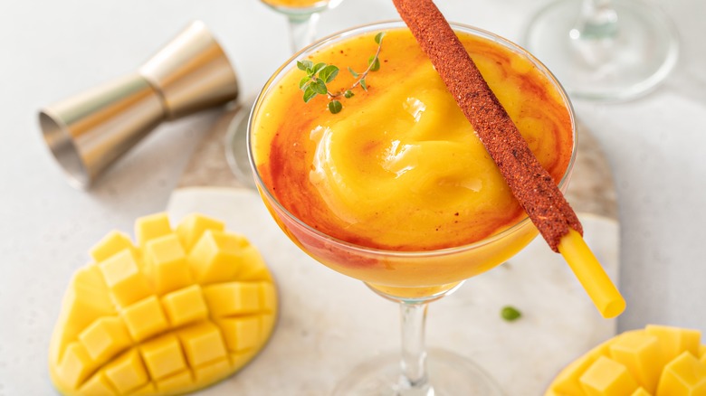 blended mango frozen margarita