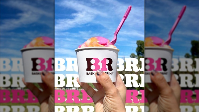 Baskin-Robbins new logo on ice cream cup