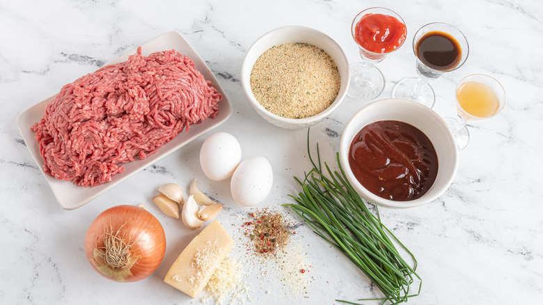 Ingredients for BBQ meatballs