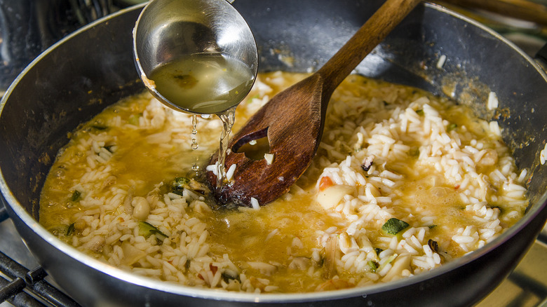 Cooking risotto with oil