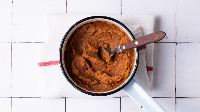 refried beans in a pot