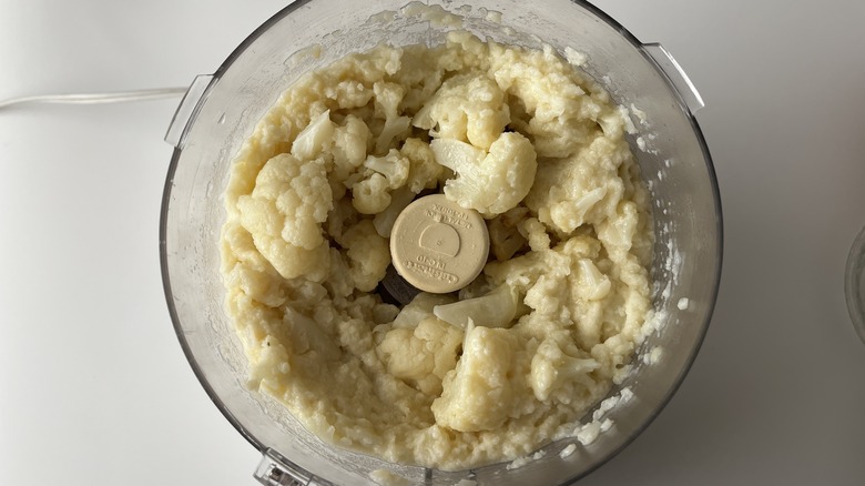 cauliflower florets in food processor