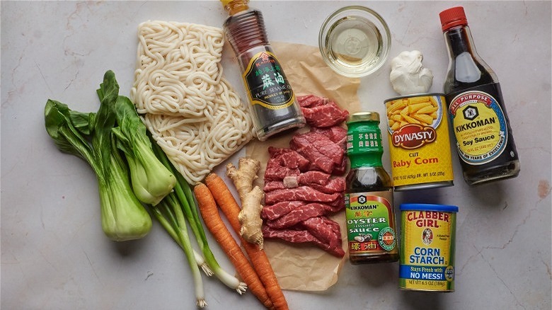 beef udon stir fry ingredients