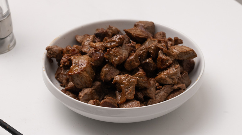 bowl containing browned beef