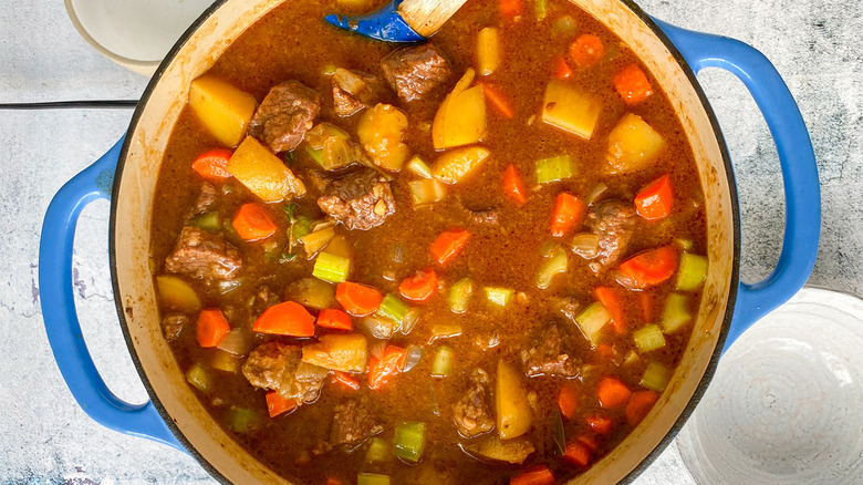 pot beef stew with vegetables