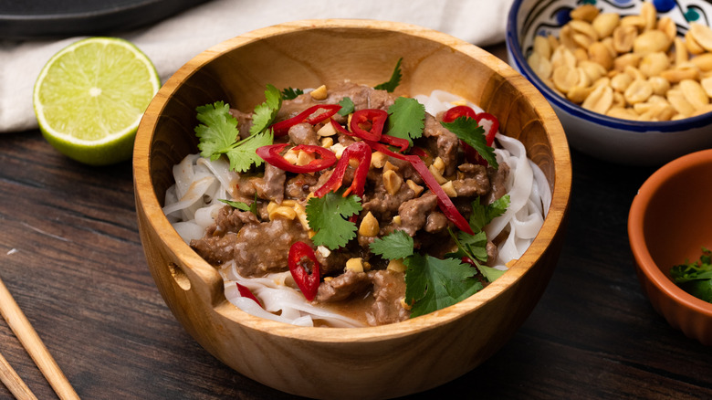 beef Panang curry in bowl