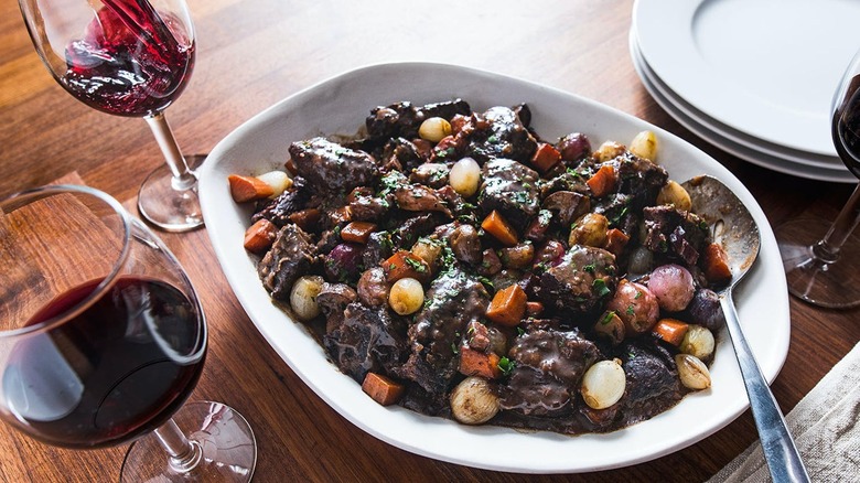 platter of boeuf bourguignon