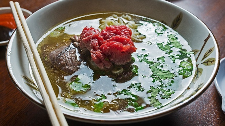 bowl of pho bo beef soup