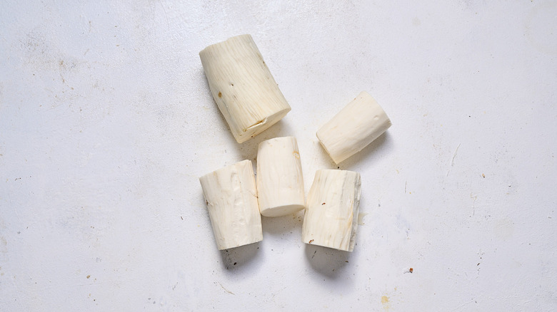 yuca sliced into chunks