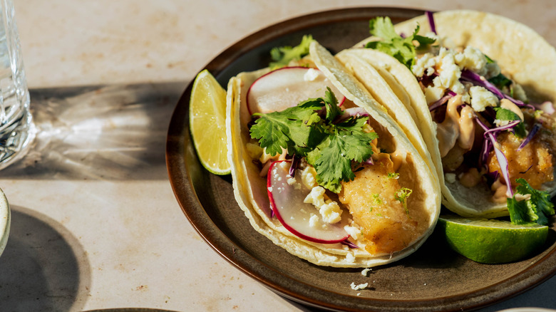 beer-battered fish tacos